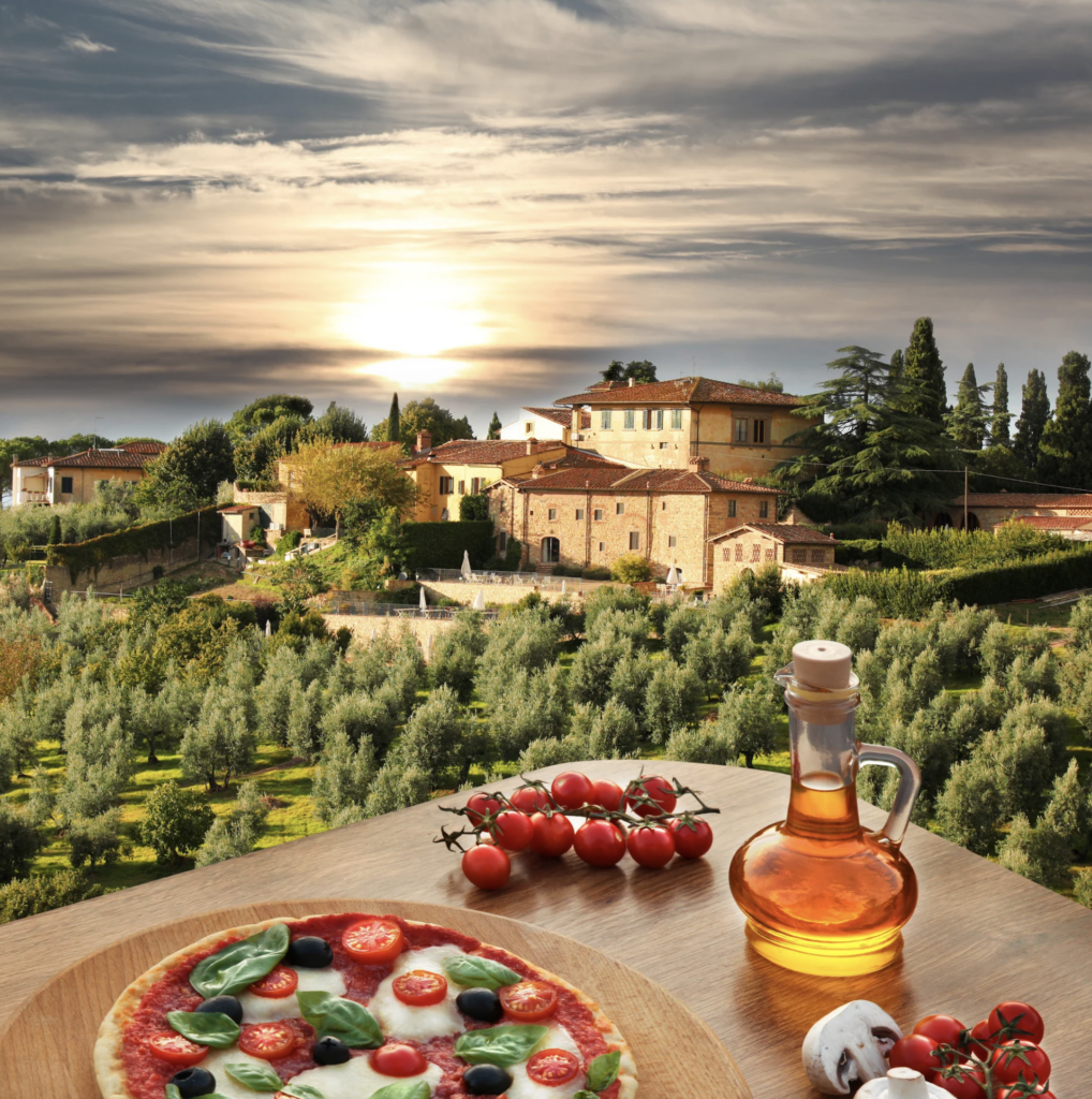 Pizza at a spacious and modern luxury villa designed for family relaxation and independence