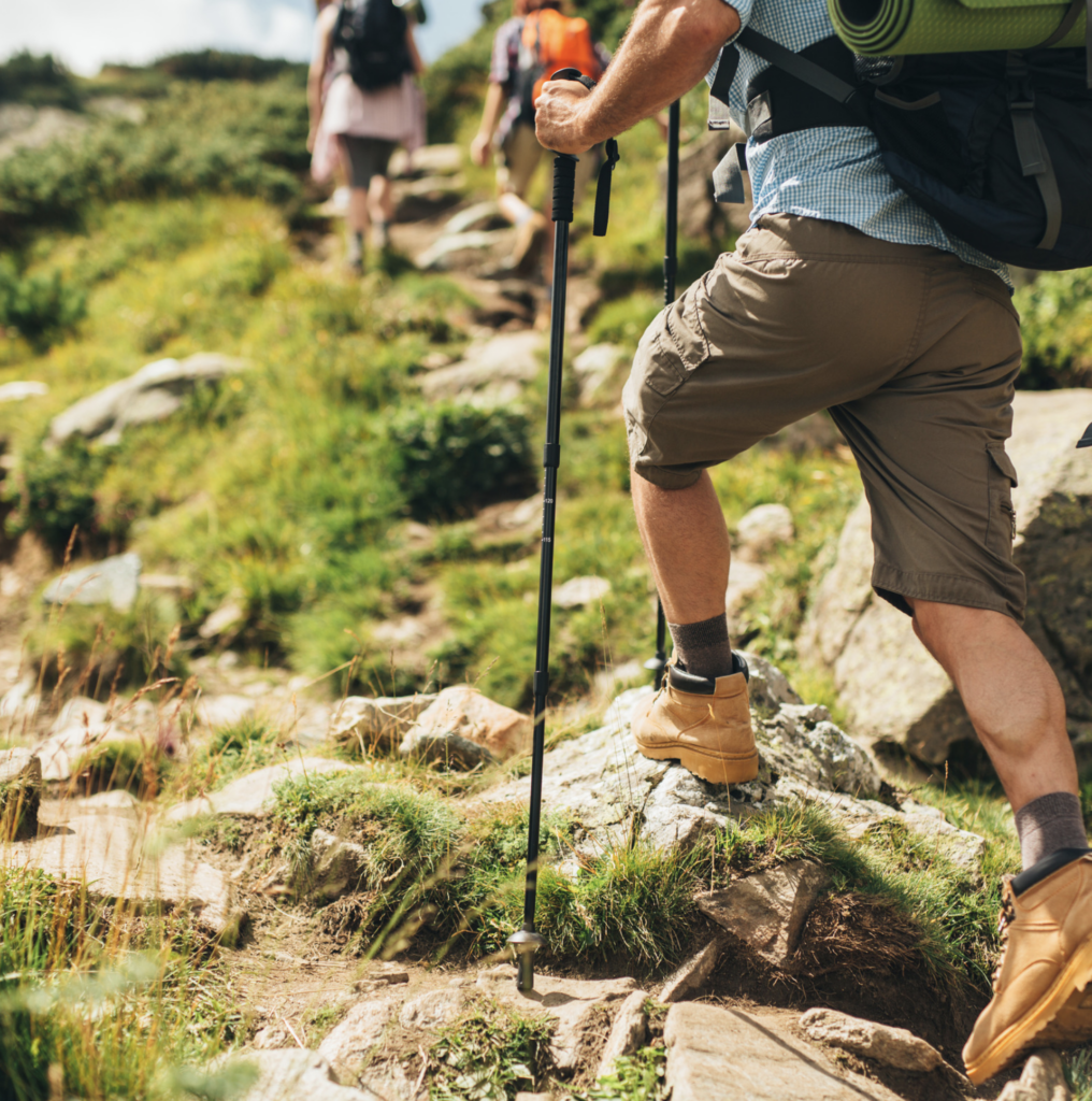 Man trekking on a mountain hike
